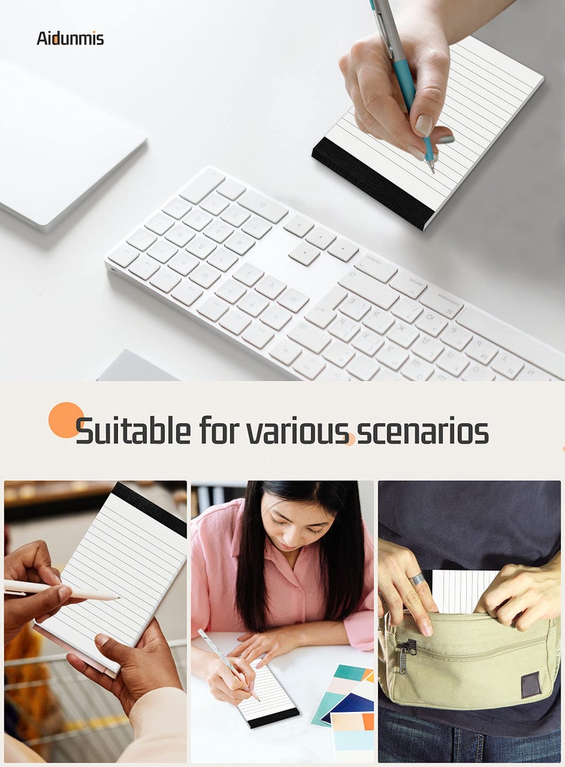 Aidunmis Small Note Pads 3x5 Notepads Mini Pocket Notebook 3x5 Memo Pads Small Notepads Memo Pads 3 x 5"" Lined Note Pads of Paper with 30 Sheets Each Pad Mini Pocket Notebook Writing Pads 3x5 White Paper Pads - Image 4